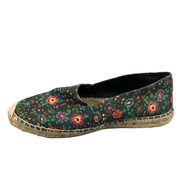 Isabel Marant Etoile Canae Canvas Espadrille Slip On Black Floral Flats Size 40 - Picture 6 of 12